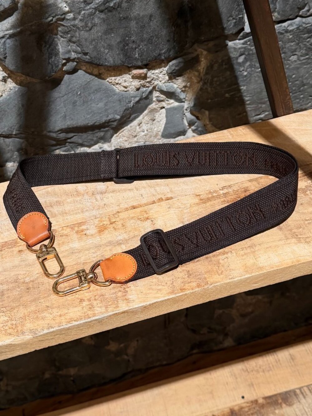 Louis Vuitton Brown Logo Jacquard Canvas Adjustable Bag Shoulder Strap